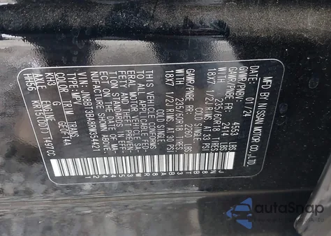 2024 Nissan Rogue Sv Fwd from USA, damaged, VIN JN8BT3BA8RW354421